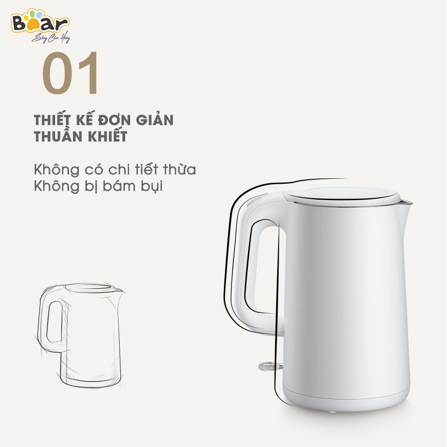 Ấm siêu tốc 1.5L Bear - Ảnh 3