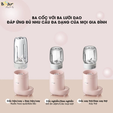 Máy xay ăn dặm 3 cối Bear - Ảnh 5